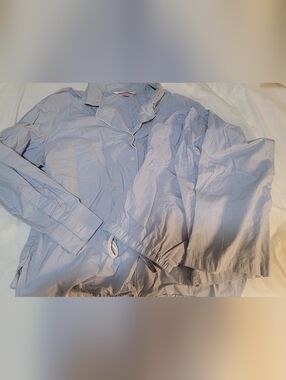 Victoria's Secret Pale Blue Cotton Button-Up Pajama Set